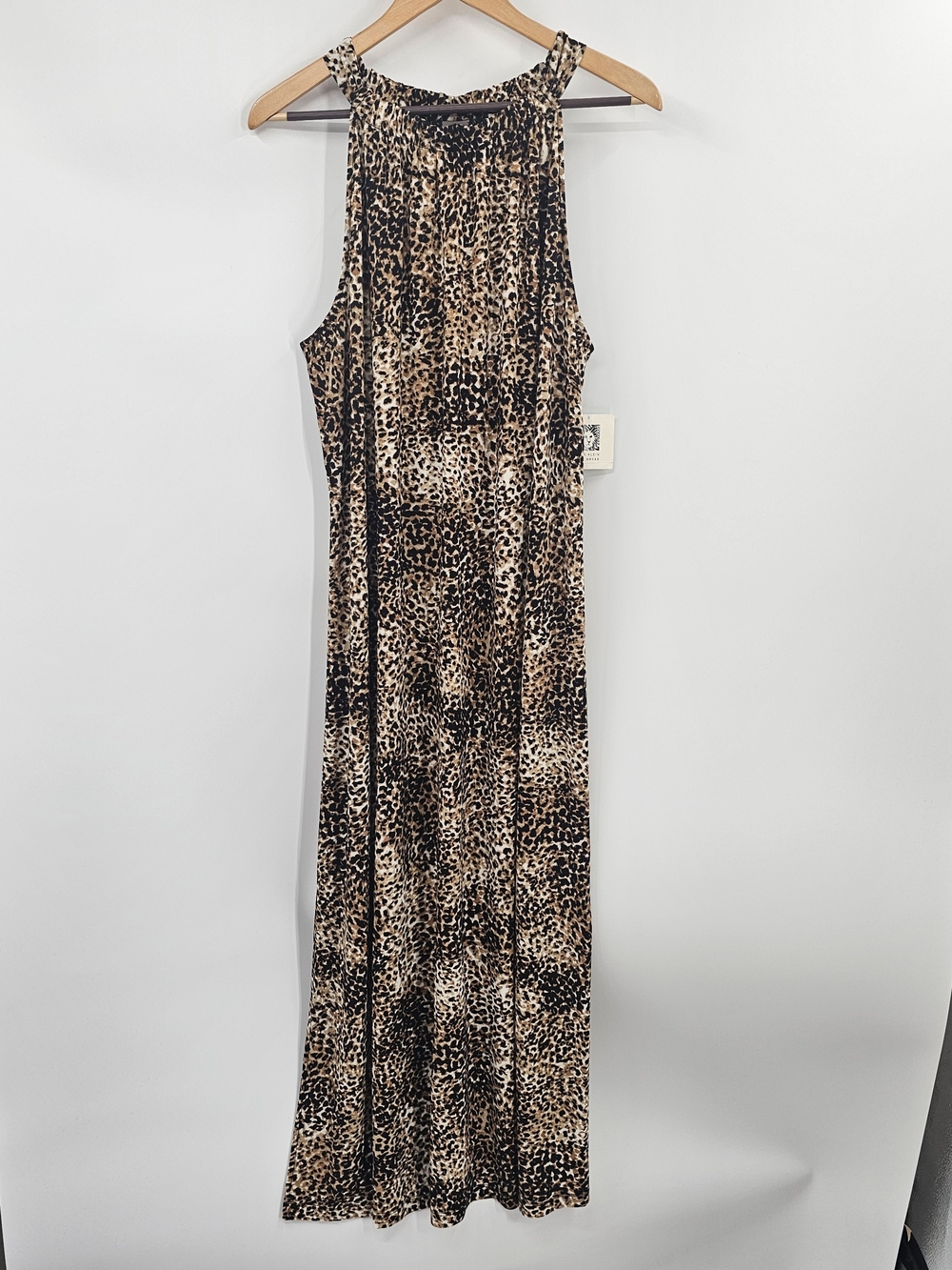 Anne Klein Brown & Black Leopard Print Maxi Dress NWT Size 16